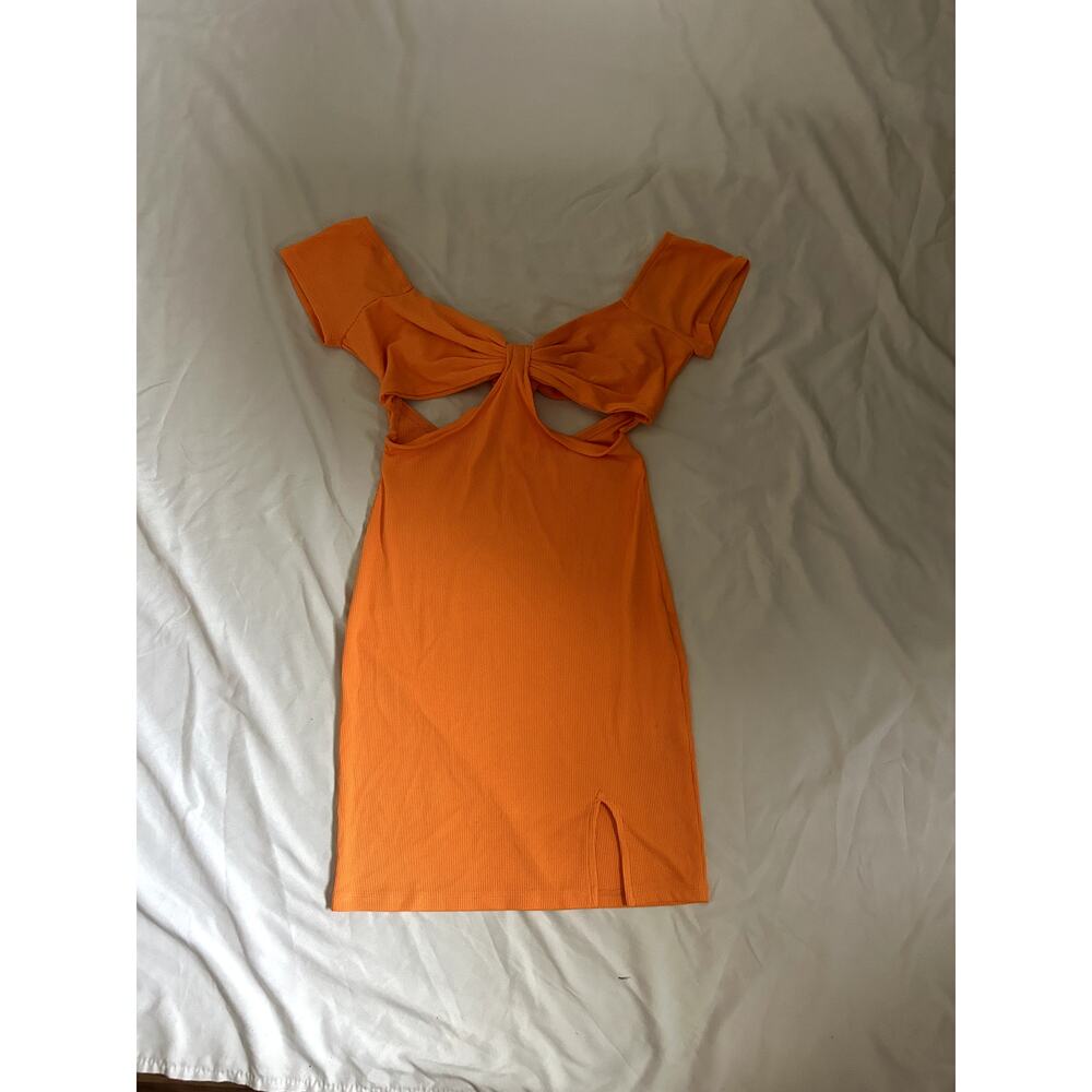 orange cut out mini dress - Picture 3 of 3